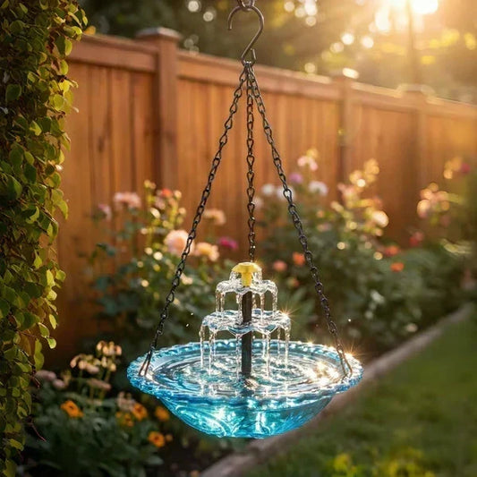 🔥💐 Oferta de primavera · ¡49 % DE DESCUENTO! 🐦 Fuente solar colgante en cascada para aves