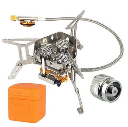 ⛺️¡Novedad de Verano!🔥50% DTO!!⏰ Quemador de Gas para Camping – 5800W, Ignición Piezoeléctrica, Resistente al Viento 🔥