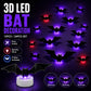 🦇 ¡50% DE DESCUENTO! 🎃 Murciélagos LED 3D Decoración Halloween – Luz Morada, Colgantes y Adhesivos para Pared – Ambiente Terrorífico para Casa y Fiesta 🌙