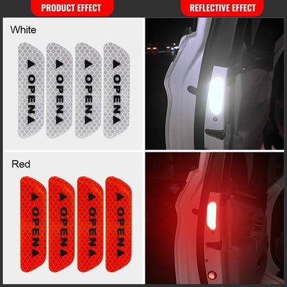 📢 ¡50 % DE DESCUENTO! 💡 Pegatinas reflectantes para coche · Paquetes de 4 o 20 uds