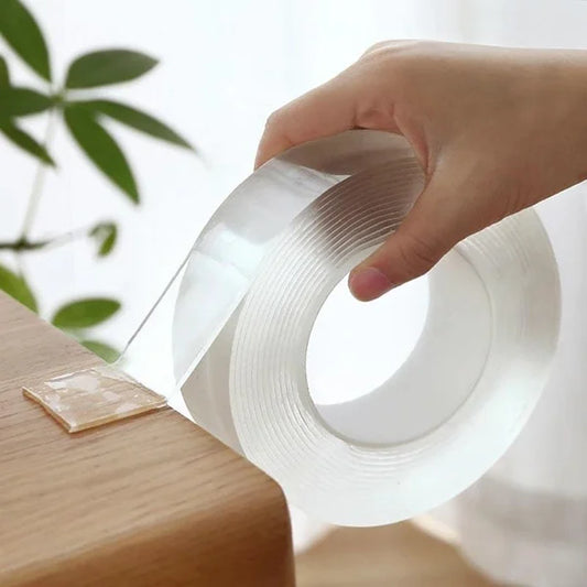 🧴 ¡50% DE DESCUENTO AHORA! ✨ Cinta Nano Mágica Transparente – Reutilizable· Doble Cara· Sin Residuos y Fuerte Adhesión para el Hogar 🏠