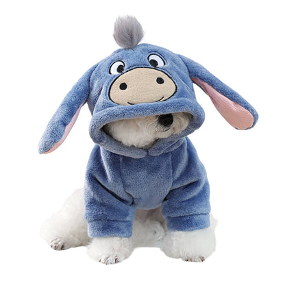 🐶 Sudadera azul con capucha para mascotas · diseño de dibujos animados