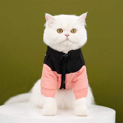 Chaqueta de abrigo con cremallera para perros y gatos