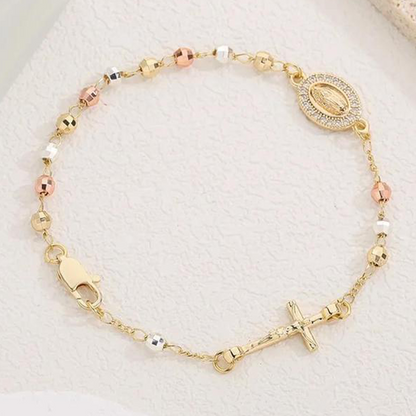 ✝️ ¡Éxito de Ventas! ✨ Pulsera Elegante de Cruz con Diamantes de Imitación