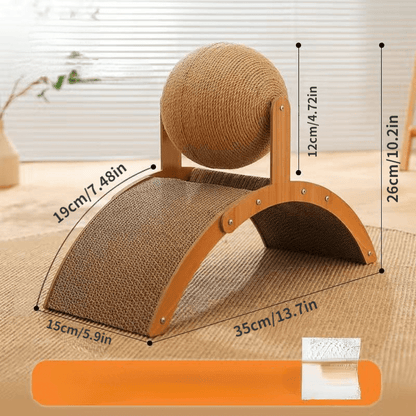 🐱 ¡50% DE DESCUENTO AHORA! 💖 Bola Rascadora de Sisal Natural para Gatos con Almohadilla de Cartón – Duradera, Satisface el Rascado y Protege los Muebles 🧶