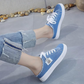 💟✨ ¡50% DESCUENTO POR TIEMPO LIMITADO! Zapatillas Mule de Tela Vaquera para Mujer – Diseño Sin Cordón, Suela con Plataforma y Estilo Casual Effortless