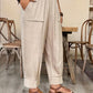 👖 ¡OFERTA POR TIEMPO LIMITADO 50% DTO! ✨ Pantalones Tobilleros con Dobladillo para Mujer – Corte Relajado, Cintura Elástica, Colores Sólidos 🍂