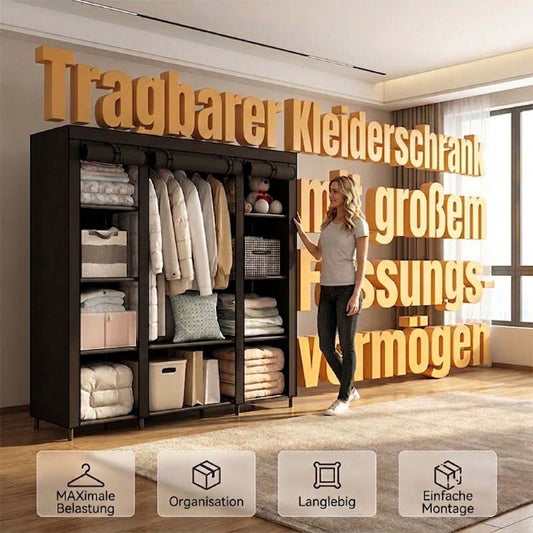🔥📦 ¡ÚLTIMO DÍA 50% OFF! Armario Portátil de Tela No Tejida – Fácil Montaje, Marco de Acero, 3 Tamaños – Perfecto para Dormitorio y Vestidor 🏠✨