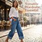 👖 ¡50% DTO. Haz tu preorden! 💙 Jeans Cortos de Pierna Ancha para Mujer – Cintura Alta con Botones y Corte Relajado – Denim Elástico, Perfecto para Looks Casuales o Chic ✨🌸