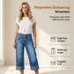 👖 ¡50% DTO. Haz tu preorden! 💙 Jeans Cortos de Pierna Ancha para Mujer – Cintura Alta con Botones y Corte Relajado – Denim Elástico, Perfecto para Looks Casuales o Chic ✨🌸