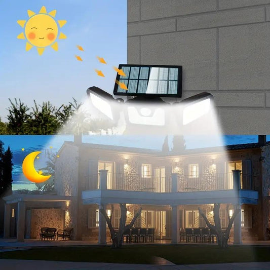 💡 ¡PROMO LIMITADA -52%! ☀️ Aplique Solar de Pared con 3 Cabezales y Sensor – 2400 mAh, LED Alta Luminosidad, Ángulo Ajustable, Resistente al Agua, Ideal Jardín y Garaje 🏠