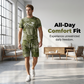 🎉 ¡TIEMPO LIMITADO 50% OFF! 👕 Conjunto de Camiseta y Shorts con Estampado Falso Denim para Hombre – ¡+33K Vendidos! Estampado Digital 3D y Comodidad Todo el Día 🧢