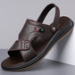 Sandalias de cuero para hombre: chanclas de doble uso para la playa y el aire libre