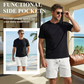 Shorts Casuales de Punto Waffle para Hombre con Cordón