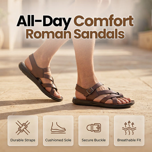 🌊Sandalias Romanas para Hombre - Suela Suave, Verano, Casual, Playa