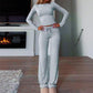 Conjunto de dos piezas de mujer: camiseta y pantalones informales