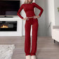 Conjunto de dos piezas de mujer: camiseta y pantalones informales