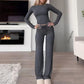 Conjunto de dos piezas de mujer: camiseta y pantalones informales