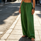 Pantalones informales de corte ancho para mujer