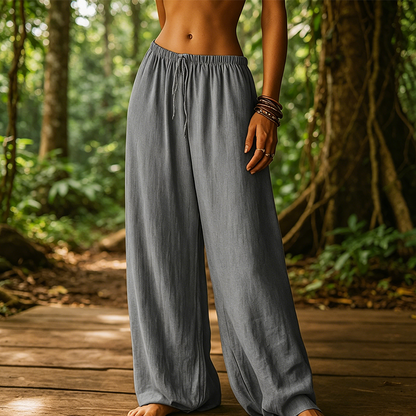 Pantalones informales de corte ancho para mujer