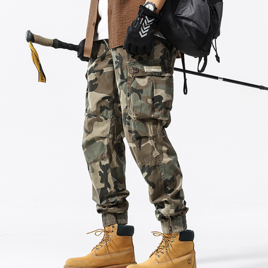 🔥50% DE DESCUENTO🪖Pantalones Cargo Camuflaje para Hombre - Puños Elásticos, Multibolsillos, Casual y Outdoor