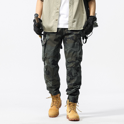 🔥50% DE DESCUENTO🪖Pantalones Cargo Camuflaje para Hombre - Puños Elásticos, Multibolsillos, Casual y Outdoor