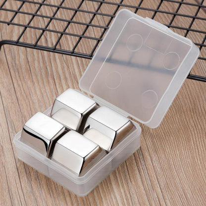 ❄️ Set de Cubitos de Hielo Hexagonales de Acero Inoxidable Reutilizables 🥃
