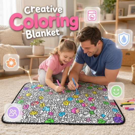 🎨💖 Manta para Colorear en Familia – Actividad Creativa sin Pantallas para Niños y Padres