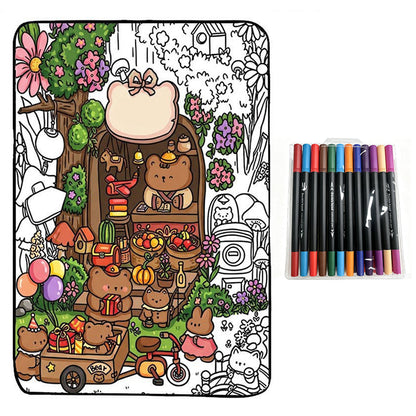 🎨💖 Manta para Colorear en Familia – Actividad Creativa sin Pantallas para Niños y Padres