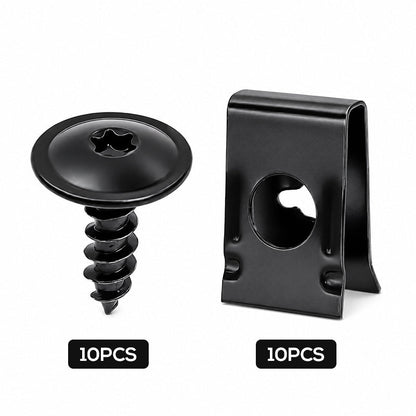 Set Universal de Clips en U y Tornillos Metálicos para Coche
