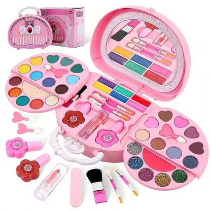 🏆OFERTA POR TIEMPO LIMITADO💄Set de Maquillaje Lavable para Niñas con Bolso Rosa Portátil