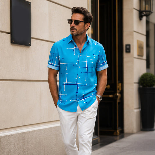 👔 📐 Camisa de Hombre con Estampado Geométrico de Corte Holgado – 2026 SALE — ¡Más de 36.200 vendidos!