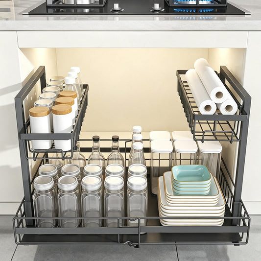 🛍️ 50% DESCUENTO – Estantería de Cocina Extensible – cajón deslizante, ahorra espacio y versátil para armarios, despensa y encimeras 🍳