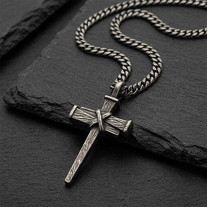 Collar con Colgante de Cruz Vintage para Hombre