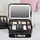 💝 Neceser de Maquillaje Portátil con Espejo LED – Luz Natural, Compartimentos Ajustables y Recargable ✨