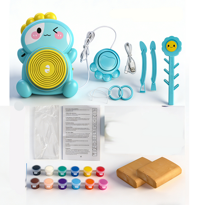 Kit de Torno de Alfarero Eléctrico para Niños – Arcilla y Manualidades DIY