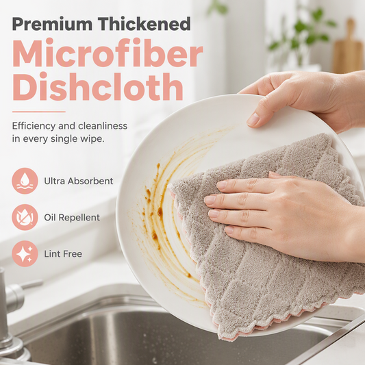 🧹 Paño de Microfibra Doble Cara – Ultra Absorbente, Antigrasa y Suave – Ideal para Cocina, Baño y Hogar ✨
