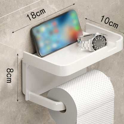 🚿 Portarrollos de Baño con Estante de Almacenamiento – Sin Taladro, Impermeable y Multifunción ✨