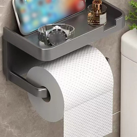 🚿 Portarrollos de Baño con Estante de Almacenamiento – Sin Taladro, Impermeable y Multifunción ✨