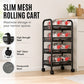 🛒 Carrito de Almacenamiento Móvil Multiusos – 3/4 Niveles, Rejilla Metálica y Ruedas – Compacto y Versátil para Cocina, Baño y Oficina ✨