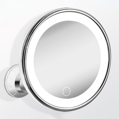 💡 Espejo de Maquillaje con Aumento 10x y Luz LED – Ventosa Sin Taladro, Articulación 360°