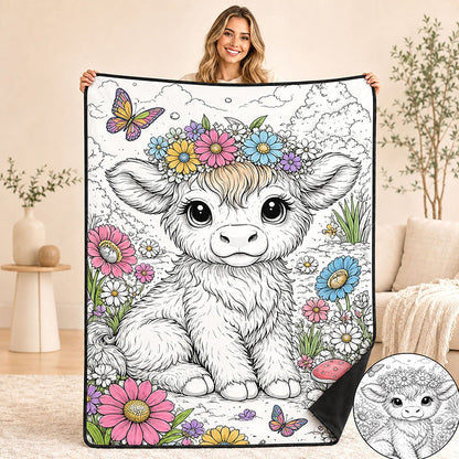 🎨 Manta para Colorear DIY para Niños – Franela Lavable, Diseños Creativos y Diversión en Familia