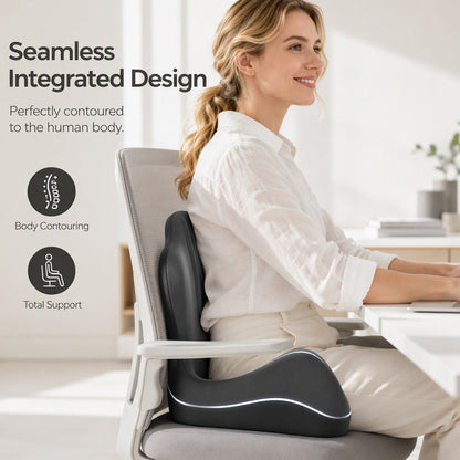 🪑 Cojín de Asiento Ergonómico de Espuma Viscoelástica con Soporte Lumbar – Comodidad Todo el Día, Perfecto para Oficina, Coche y Hogar ✨