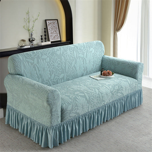 🛋️🛡️Funda de Sofá Jacquard de Cobertura Total con Falda con Volantes