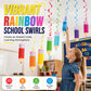 ✏️🔥 ¡50% DE DESCUENTO! Decoraciones Colgantes en Espiral con Diseño de Lápices de Colores – Fondo Escolar· Agradecimiento al Profesor y Celebración en el Aula ✨