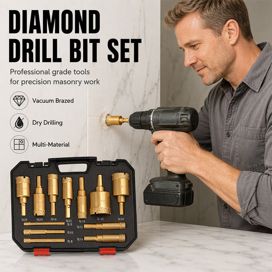 Kit de 12 Brocas Sierra de Diamante en Seco para Azulejos