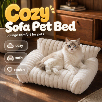 🐾✨ ¡50% OFF! 🐱🐶 Cama Sofá para Mascotas – Ultra Cómoda, Bordes Elevados y Felpa Acanalada Super Suave. ¡Más de 11.382 Mascotas Felices Durmiendo con Estilo! ✨