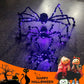 Adorno en Forma de Araña Negra de Halloween con Luces