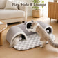 🐱🕳️ ¡TIEMPO LIMITADO 50% DESCUENTO! 🔮 Túnel y Cama de Felpa 3 en 1 para Gatos – Tres Entradas Divertidas· Juguetes Pom-Pom Interactivos y Alfombrilla a Cuadros ✨
