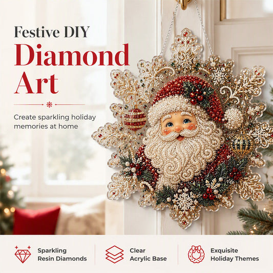 🎄 Kit de Arte con Diamantes Navideños – Adornos Colgantes DIY Brillantes para Puerta· Ventana y Pared